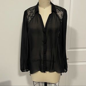 L8teR Chiffon Cowl Back Top